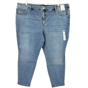 Terra & Sky Women's Stretch High Rise Core Skinny Blue Denim Jeans Plus 26WP NWT